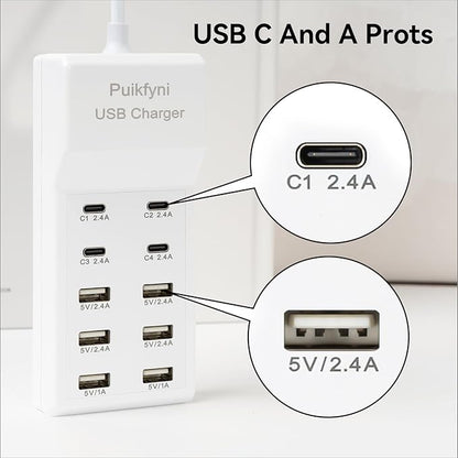 Puikfyni Portable USB C Charging Station, 4 -C- Ports, USB Charging hub - Image 2