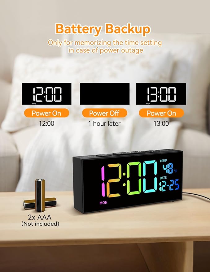 Netzu Alarm Clocks for Bedrooms, Digital Clock - Image 8