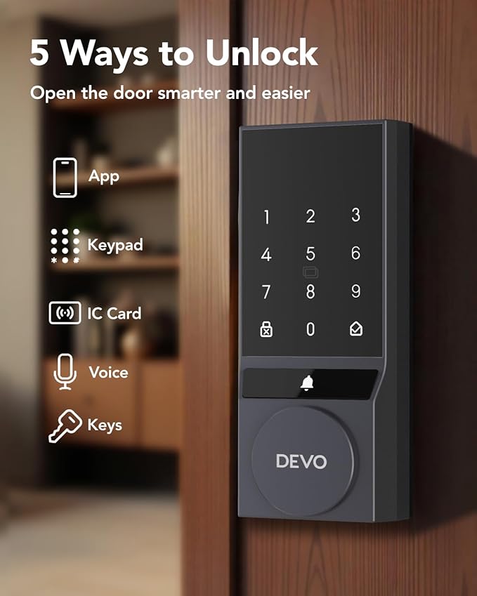 Devo G5 Smart Locks for Front Door, Keyless Entry Door Lock, Deadbolt Smart Lock - Image 2
