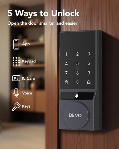 Devo G5 Smart Locks for Front Door, Keyless Entry Door Lock, Deadbolt Smart Lock - Image 2