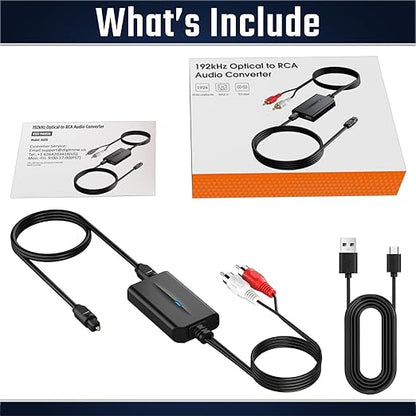 192kHz DAC Digital to Analog Audio Converter 7ft/2.1m Digital Audio Optical to - Image 7