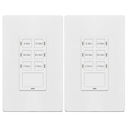 TG 4 Hour No Neutral Wire Countdown Timer Switch, 5-10-30-60 Min, 2-4 Hour by TG