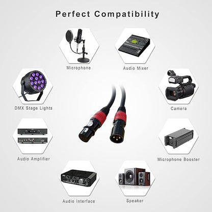 AuxLink XLR Cables 3ft 20Pack, XLR Microphone Cable Mic Cable Male to Female - Image 2