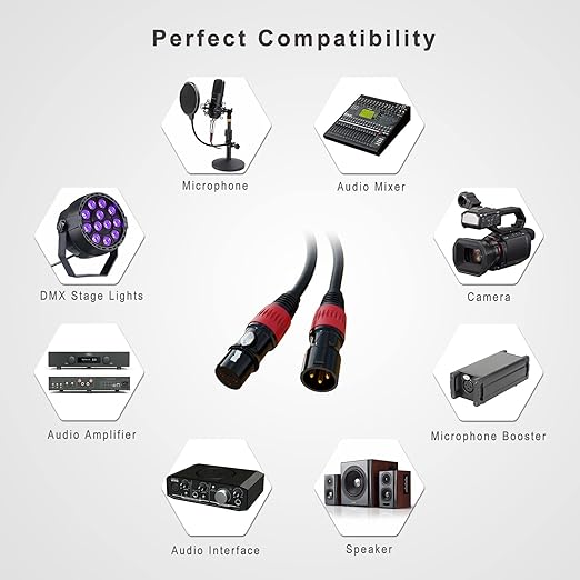 AuxLink XLR Cables 50FT 10Packs, XLR Microphone Cable Male to Female - Image 4