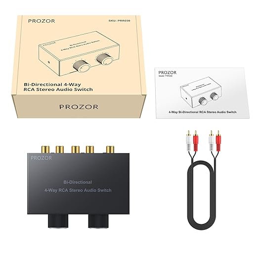 PROZOR RCA Switch 4 Way Bi-Directional RCA Splitter - Image 9