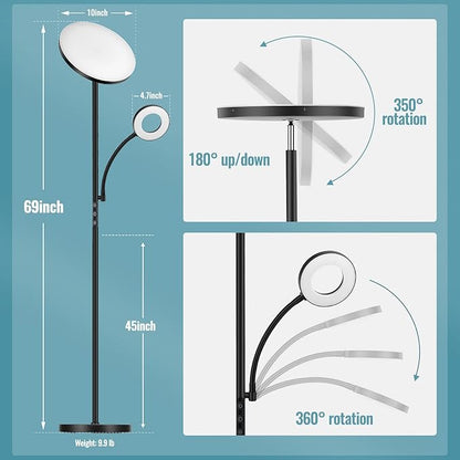 marctronic Floor Lamp, Upgraded 42W 4000LM Super Bright LED Floor Lamp - Image 3