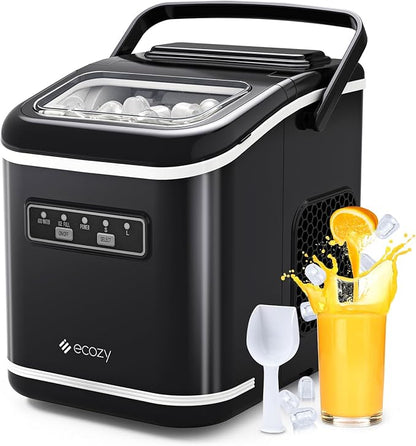 ecozy Countertop Ice Maker, Self-Cleaning, 9 Bullet Ice Cubes in 6 Mins by ecozy