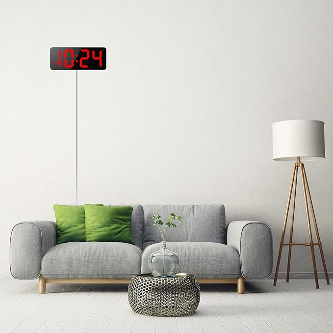 LED Digital Wall Clock with Large Display, Big Digits, Auto-Brightness - Image 6
