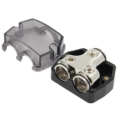 RKURCK 2 Way Power Distribution Block, 0/2/4 AWG Gauge in, 0/4/8/10 Gauge Out - Image 2