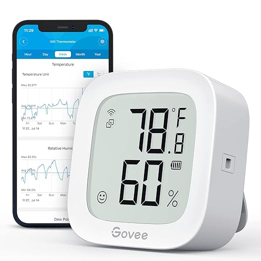 Govee WiFi Thermometer Hygrometer H5103, Indoor Bluetooth Temperature Humidity by Govee