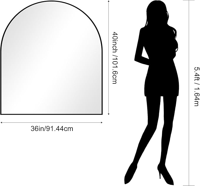 CIRCUMI Arched Wall Mirror, Metal Frame, Large Size - Image 7