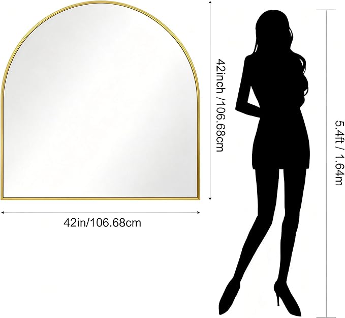 CIRCUMI Arched Wall Mirror, Metal Frame, Large Size - Image 7