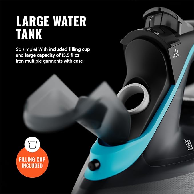 Pursteam SteamBurst+ 1750W Steam Iron, Ceramic Soleplate, Adjustable Steam - Image 9