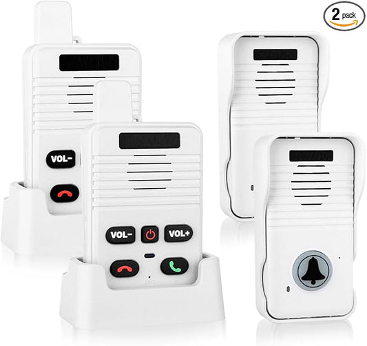 Wireless Doorbell System & Full Duplex Intercom Doorbell Wireless Hands-Free by UHAXZ