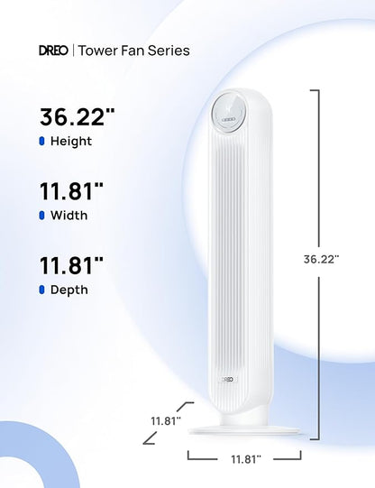 Dreo Tower Fan for Bedroom, 25ft/s Velocity Quiet Floor Fan, 90° Oscillating - Image 8