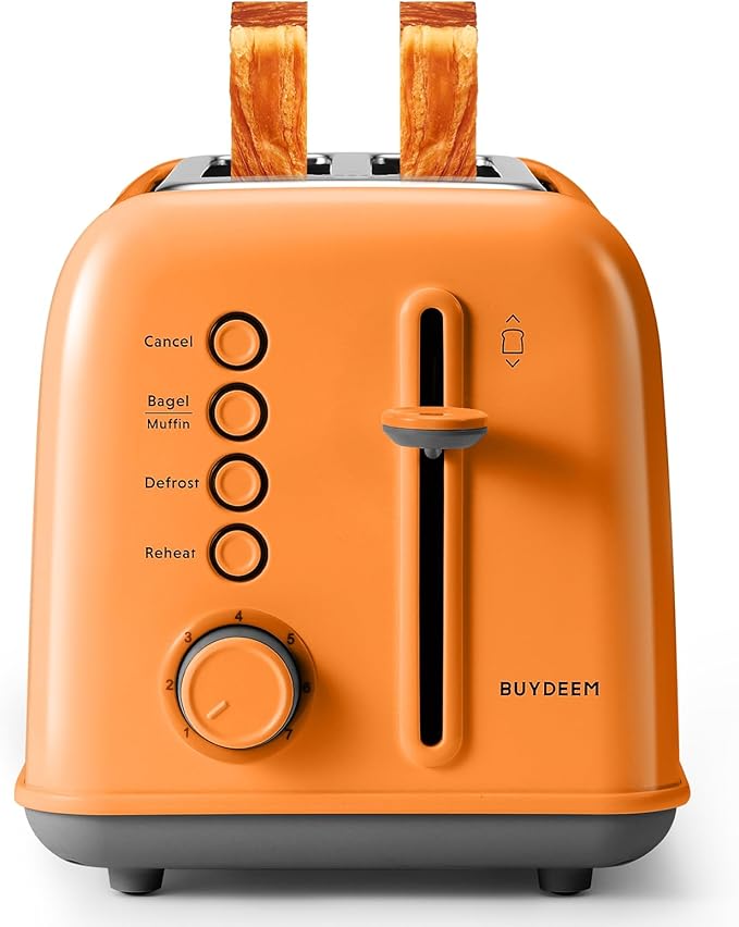 BUYDEEM DT620 2-Slice Toaster, Extra Wide Slots, Retro Stainless Steel by BUYDEEM