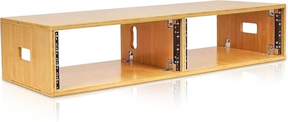 Sound Town DIY 2 x 4U Studio Rack, Solid Carbonized Bamboo, by SOUNDTOWN