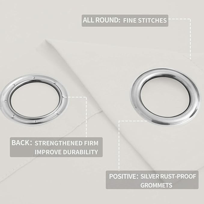 Easy-Going Blackout Curtains for Bedroom, Solid Thermal Insulated Grommet and - Image 4