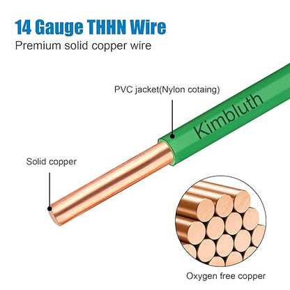 THHN Wire 14 Gauge 75 FT OFC Electrical Wire, 14 AWG Solid Copper Wire Rated up - Image 2