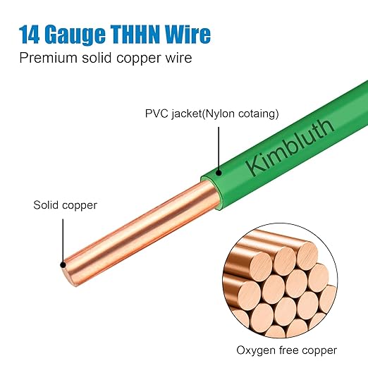 THHN Wire 14 Gauge 100 FT OFC Electrical Wire, 14 AWG Solid Copper Wire Rated - Image 2