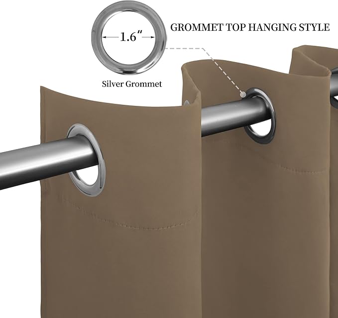 Easy-Going Blackout Curtains for Bedroom, Solid Thermal Insulated Grommet and - Image 5