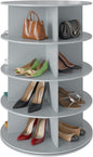 SpaceAid 4 Tier Rotating Shoe Rack Tower, Spinning Shoe Display Lazy Susan by SpaceAid