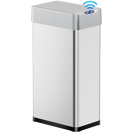 TLSUNNY 18.5 Gallon Automatic Trash Can, Stainless Steel Motion Sensor Garbage - Image 2
