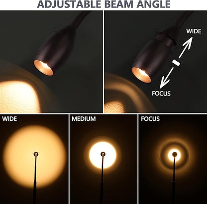 Reading Floor Lamp, Dimmable Zoomable Spotlight, Adjustable Color Beam Standing - Image 2