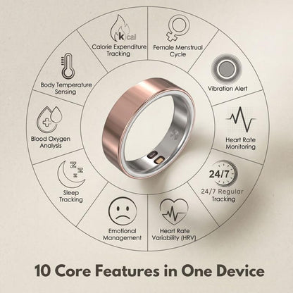 smart ring health tracker 5atm waterproof sport ring showing dimensions