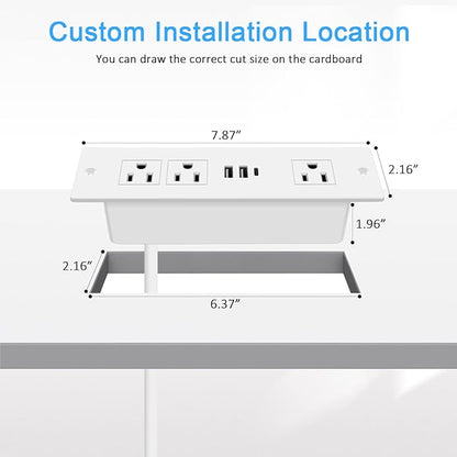 HEZI Recessed Power Strip, Furniture Drawer Outlet - Image 6