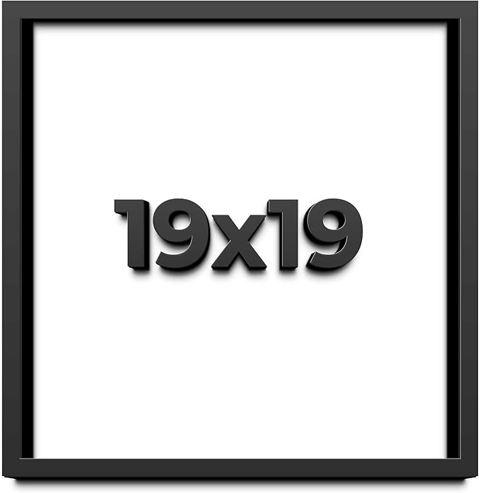 19x19 Shadow Box Frame Black | 1 Inch Deep Solid Wood Shadowbox Display Frame | by CustomPictureFrames