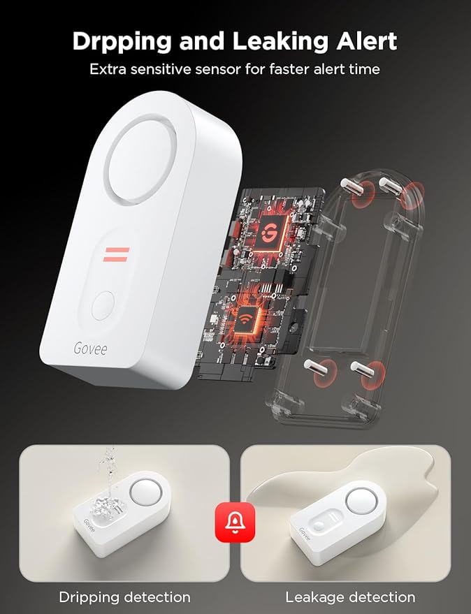 Govee WiFi Water Sensor 1 Pack, Smart Water Leak Detector, 100dB Adjustable - Image 5