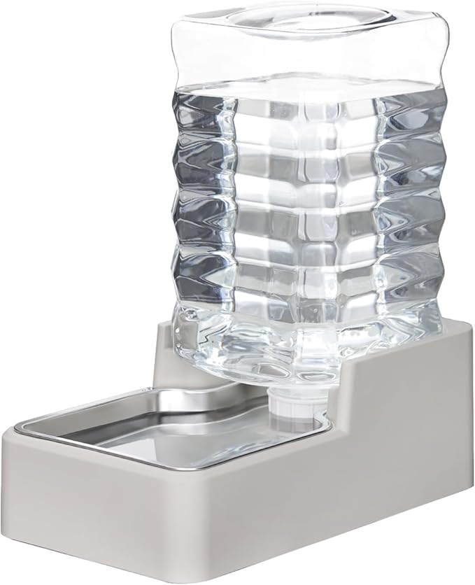 RIZZARI Stainless Steel Pet Water Feeder: 8L Large Gravity Waterer, Less Refills by RIZZARI
