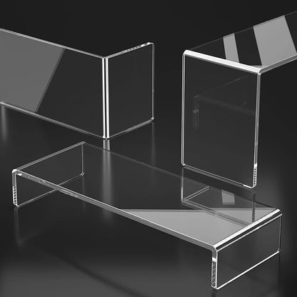 HIIMIEI Acrylic Display Riser, Thickened to 5mm Clear Rectangular Display Shelf - Image 8