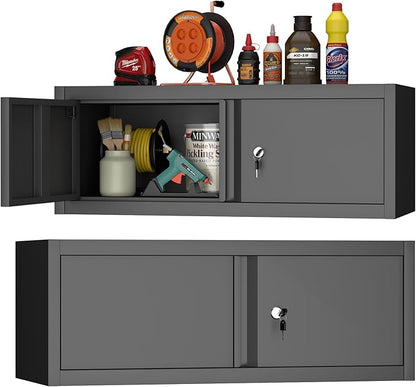 GREATMEET Metal Garage Storage Cabinets, Lockable Storage Cabinet by GREATMEET