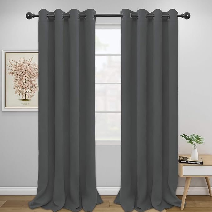 Easy-Going Blackout Curtains for Bedroom, Solid Thermal Insulated Grommet and by Easy-Going