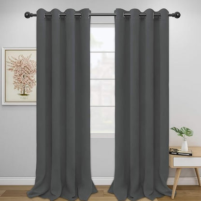 Easy-Going Blackout Curtains for Bedroom, Solid Thermal Insulated Grommet and by Easy-Going