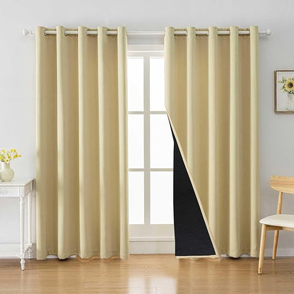 Anytime 100% Blackout Curtain 2 Panels Set, Thermal Insulated Window Drapes by Anytime