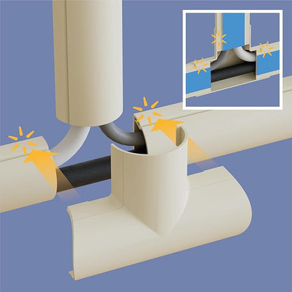 D-Line Medium Cable Raceway Accessory Pack, Join 1.18in x 0.59in Cord Cover - Image 3