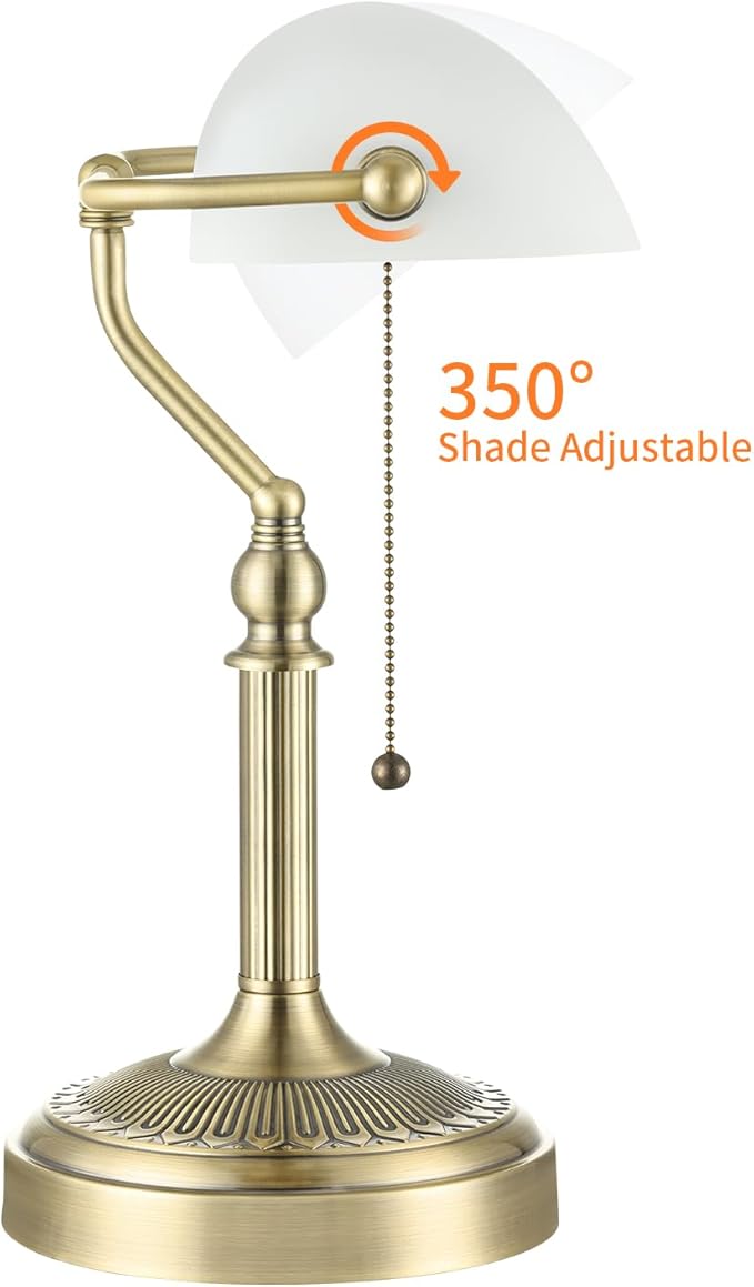 Newrays Traditional Glass Bankers Desk Lamp - Image 7