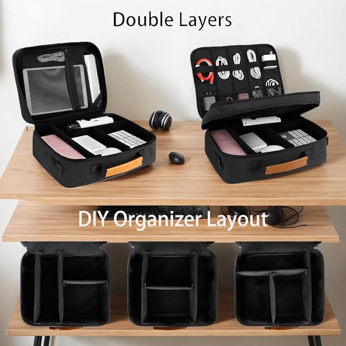 Extra Large Electronics Organizer Travel Case, Cable Organizer Bag - Image 6