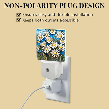 PODMemory Daisy Stained Glass Night Lights Plug into Wall - Image 4