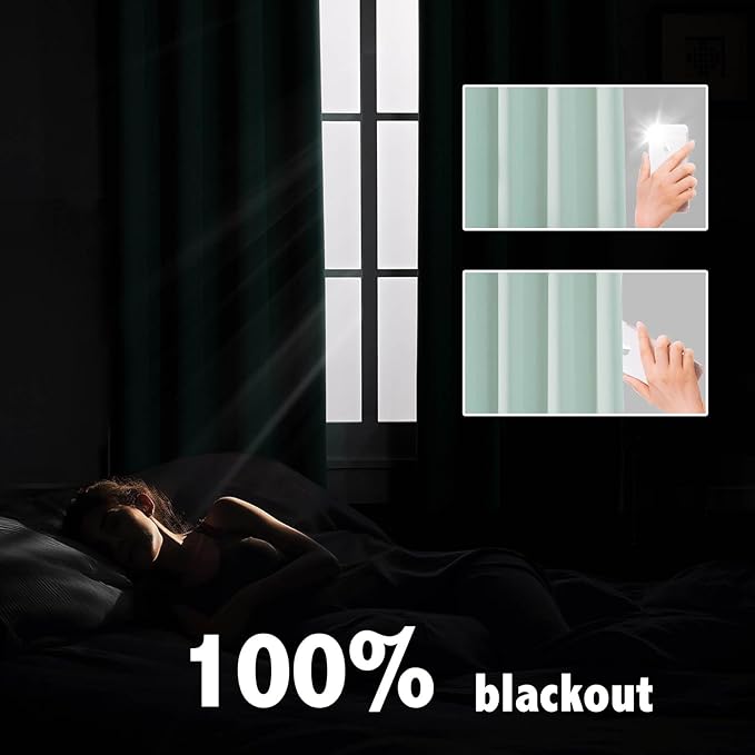 Anytime 100% Blackout Curtain 2 Panels Set, Thermal Insulated Window Drapes - Image 3