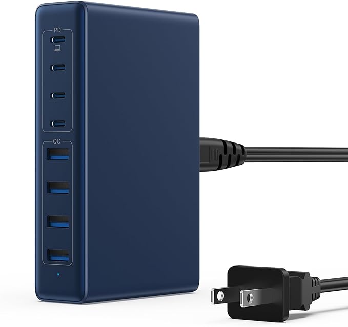 200W USB C Charger Block, GaN IV Charging Station 8 Ports, QC4.0 Fast Charging by LanLuk