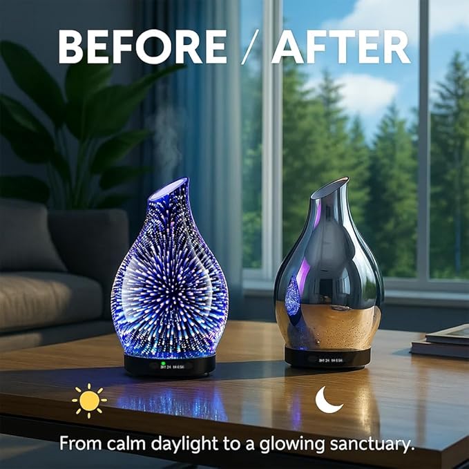 Essential Oil Diffuser & Essential Oils Set, Glass Aromatherapy Diffuser - Image 6