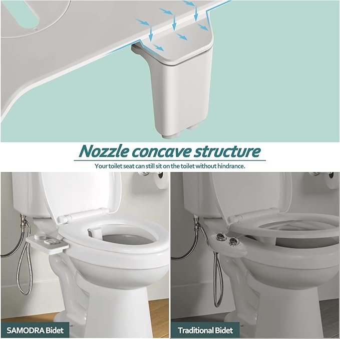 SAMODRA Bidet Attachment, Non-Electric Cold Water Bidet Toilet Seat Attachment - Image 5