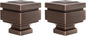 BLASTHOME® Luxury Step Square Finials – Fits Only Signature Collection Curtain Rods (Rod Not Included) – Premium Quality, Heavy Metal – Set of Two – Oil Rubbed Bronze