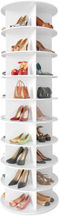 SpaceAid 9 Tier Rotating Shoe Rack Tower, Spinning Shoe Display Lazy Susan by SpaceAid