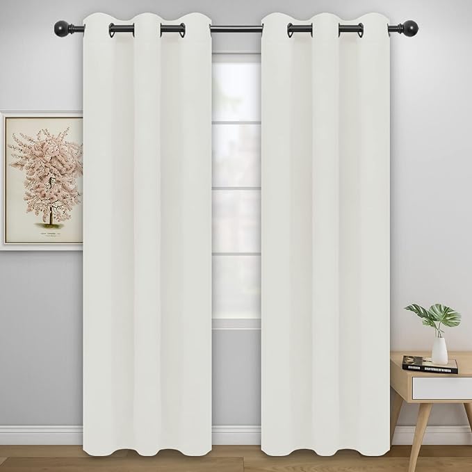 Easy-Going Blackout Curtains for Bedroom, Solid Thermal Insulated Grommet and by Easy-Going