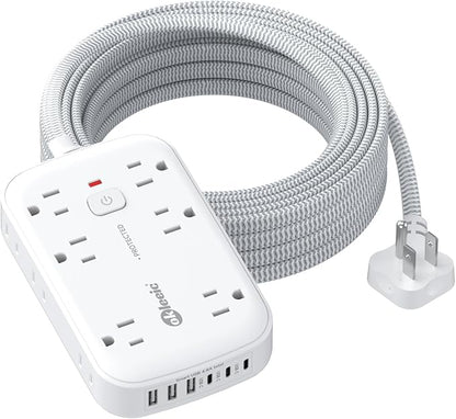 2100J Surge Protector Flat Plug Extension Cord 20 FT by okleeic